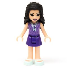 Minifigurka LEGO Emma - Medium Lavender Dotted Top, Dark Purple Skirt
