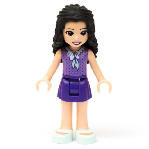 Minifigurka LEGO Emma - Medium Lavender Dotted Top, Dark Purple Skirt