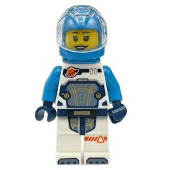 Minifigurka LEGO Astronaut, White and Dark Blue Spacesuit, Dark Azure Backpack and Helmet, Earpiece