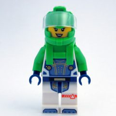 Minifigurka LEGO Astronaut, White Spacesuit, Bright Green Backpack and Helmet