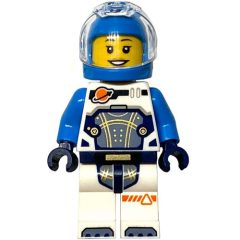 Minifigurka LEGO Astronaut, White and Dark Blue Spacesuit, Dark Azure Helmet, Earpiece