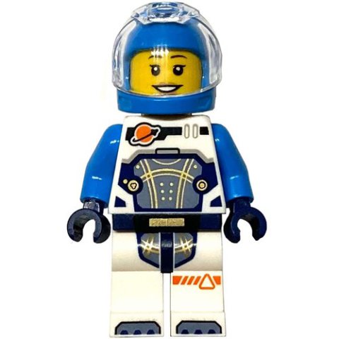 Minifigurka LEGO Astronaut, White and Dark Blue Spacesuit, Dark Azure Helmet, Earpiece