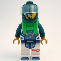 Minifigurka LEGO Astronaut, White Spacesuit, Bright Green Backpack, Dark Green Helmet, Eyepiece
