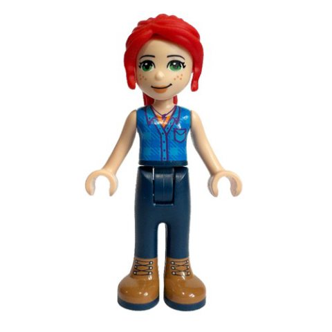 Minifigurka LEGO Mia - Blue Plaid Shirt, Dark Blue Trousers
