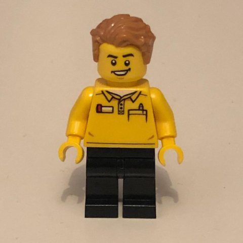 Minifigurka LEGO LEGO Store Employee, LEGO Logo on Back, Medium Nougat Hair