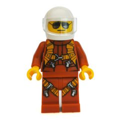 Minifigurka LEGO Pilot - Dark Orange Torso, Dark Orange Legs, White Helmet