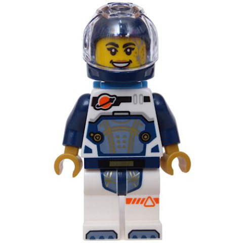 Minifigurka LEGO Astronaut, White and Dark Blue Spacesuit, Dark Azure Backpack, Dark Blue Helmet