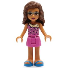 Minifigurka LEGO Olivia - Dark Pink Top, Dark Pink Skirt
