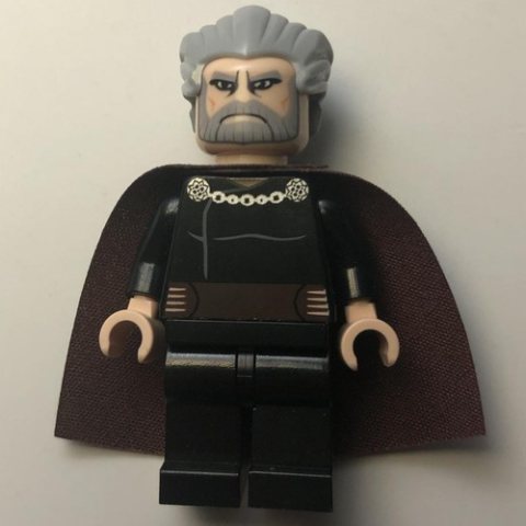 Minifigurka LEGO Count Dooku, Light Bluish Gray Hair