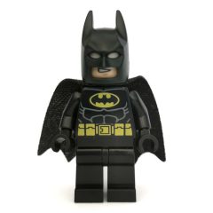 Minifigurka LEGO Batman, Black Suit, Black Cape and Cowl, Yellow Batman Logo (39444 Cape)