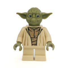 Minifigurka LEGO Yoda, Olive Green Head, Dark Tan Undershirt, Thick Creases