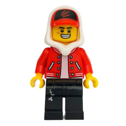 Minifigurka LEGO Jack Davids, Red Jacket with White Hood and Red Cap