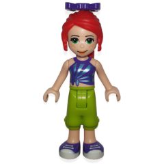 Minifigurka LEGO Mia - Dark Purple Top, Lime Trousers