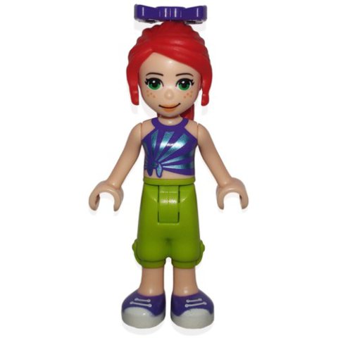 Minifigurka LEGO Mia - Dark Purple Top, Lime Trousers