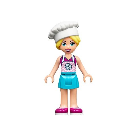 Minifigurka LEGO Stephanie - Magenta Top, Medium Azure Skirt, Chef's Hat