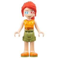 Minifigurka LEGO Mia - Orange Top, Olive Green Skirt, 3D Glasses
