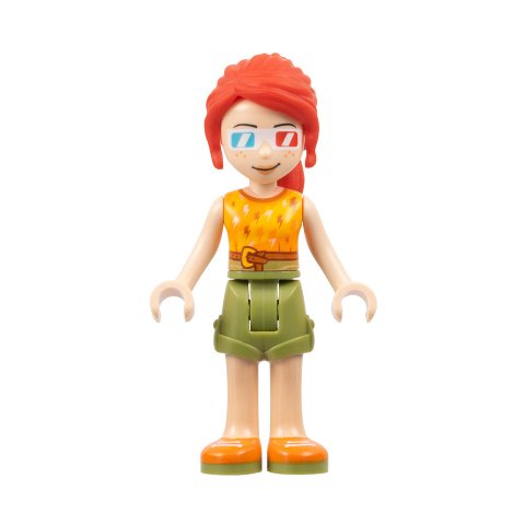 Minifigurka LEGO Mia - Orange Top, Olive Green Skirt, 3D Glasses