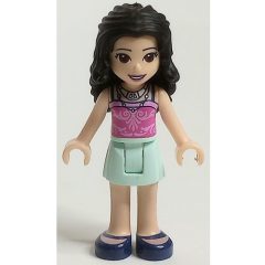 Minifigurka LEGO Emma - Dark Pink Top, Light Aqua Skirt