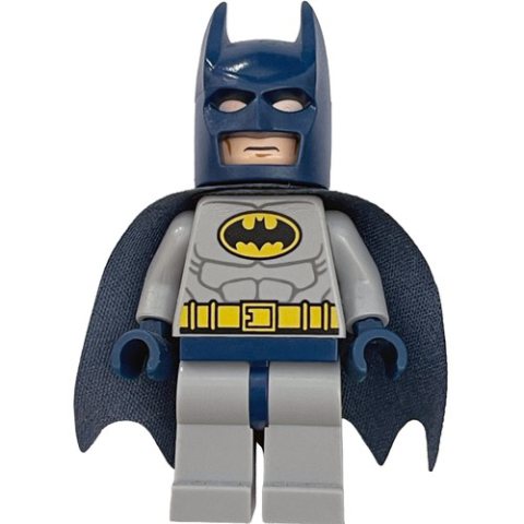 Minifigurka LEGO Batman, Light Bluish Gray Suit, Dark Blue Cape and 55704 Cowl