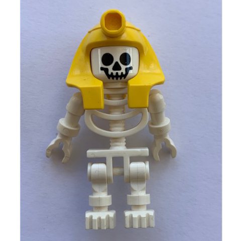 Minifigurka LEGO Skeleton, Standard Face, Mummy Headdress, Yellow
