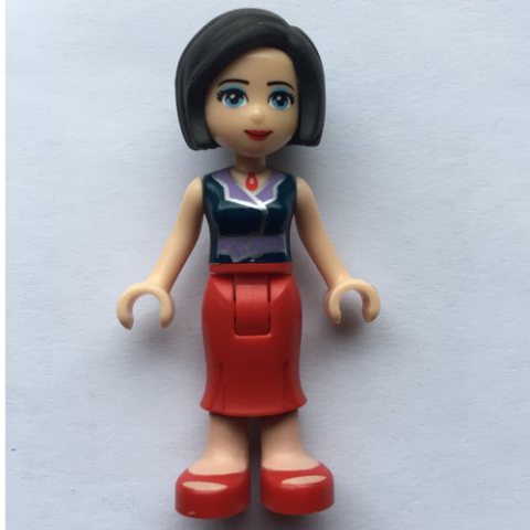Minifigurka LEGO Anna - Dark Blue Vest, Red Dress
