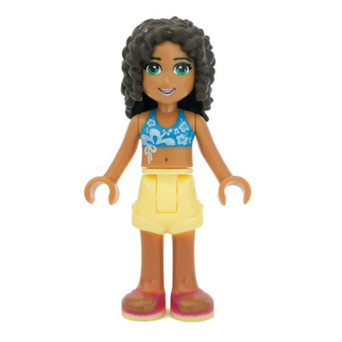 Minifigurka LEGO Andrea - Dark Azure Bikini, Bright Light Yellow Skirt