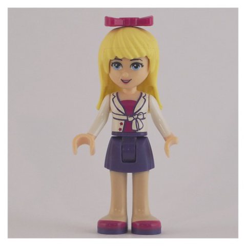 Minifigurka LEGO Stephanie - White Jacket, Dark Purple Skirt, Magenta Bow