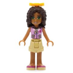 Minifigurka LEGO Andrea - Bright Pink Top, Tan Shorts, Bow