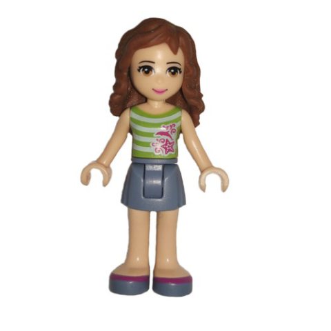 Minifigurka LEGO Olivia - White/Lime top, Sand Blue Skirt
