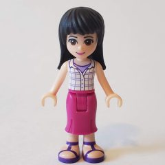 Minifigurka LEGO Maya - White Plaid Top, Magenta Dress