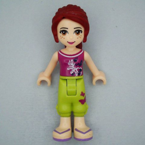 Minifigurka LEGO Mia - Magenta Top, Lime Trousers