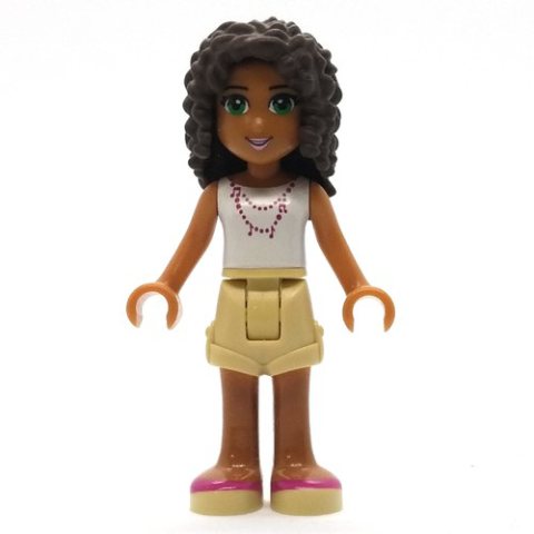 Minifigurka LEGO Andrea - White Top, Tan Shorts