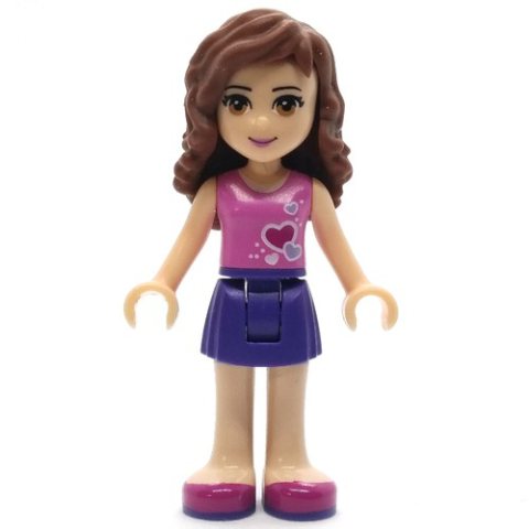 Minifigurka LEGO Olivia - Dark Pink Top, Dark Purple Skirt