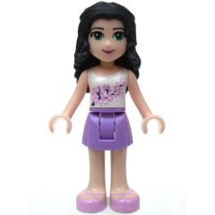 Minifigurka LEGO Emma - White Top, Medium Lavender Skirt