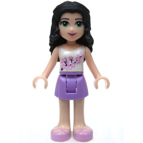 Minifigurka LEGO Emma - White Top, Medium Lavender Skirt