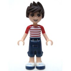 Minifigurka LEGO Noah - White Red Shirt, Dark Blue Trousers
