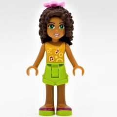 Minifigurka LEGO Andrea - Bright Light Orange Top, Lime Shorts