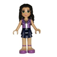 Minifigurka LEGO Emma - Medium Lavender Vest, Dark Blue Skirt