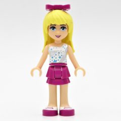 Minifigurka LEGO Stephanie - White/Silver Top, Magenta Skirt