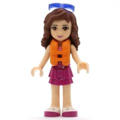 Minifigurka LEGO Olivia - Sand Green Vest, Magenta Skirt