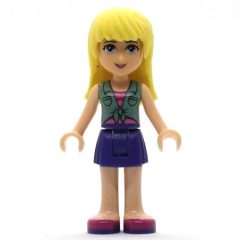 Minifigurka LEGO Stephanie - Sand Green Vest, Dark Purple Skirt