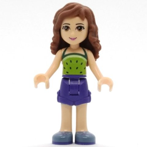 Minifigurka LEGO Olivia - Lime Top, Dark Purple Skirt