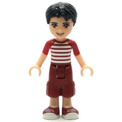 Minifigurka LEGO Nate - White/Red Shirt, Dark Red Trousers