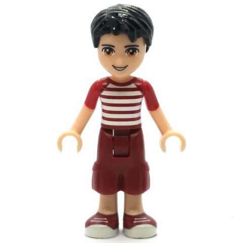 Minifigurka LEGO Nate - White/Red Shirt, Dark Red Trousers