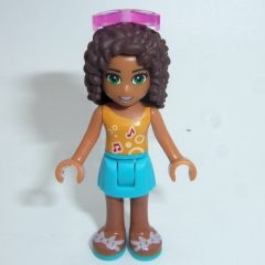 Minifigurka LEGO Andrea - Bright Light Orange Top, Medium Azure Skirt