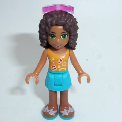 Minifigurka LEGO Andrea - Bright Light Orange Top, Medium Azure Skirt