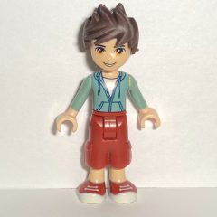 Minifigurka LEGO Noah - Sand Green Hoodie, Dark Red Trousers