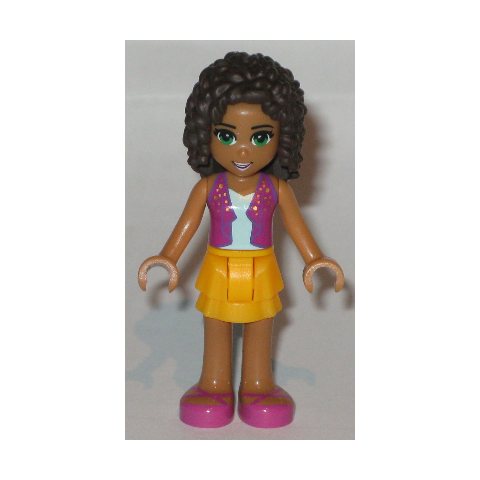 Minifigurka LEGO Andrea - Magenta Vest, Bright Light Orange Skirt