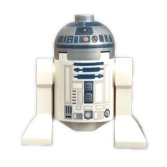 Minifigurka LEGO Astromech Droid, R2-D2, Flat Silver Dome, Dark Blue Print with Red Dots