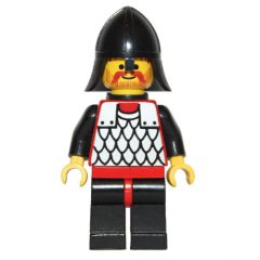 Minifigurka LEGO Knight (Scale Mail on Red) - Black Arms, Black Legs, Black Neck-Protector, Plastic Cape
